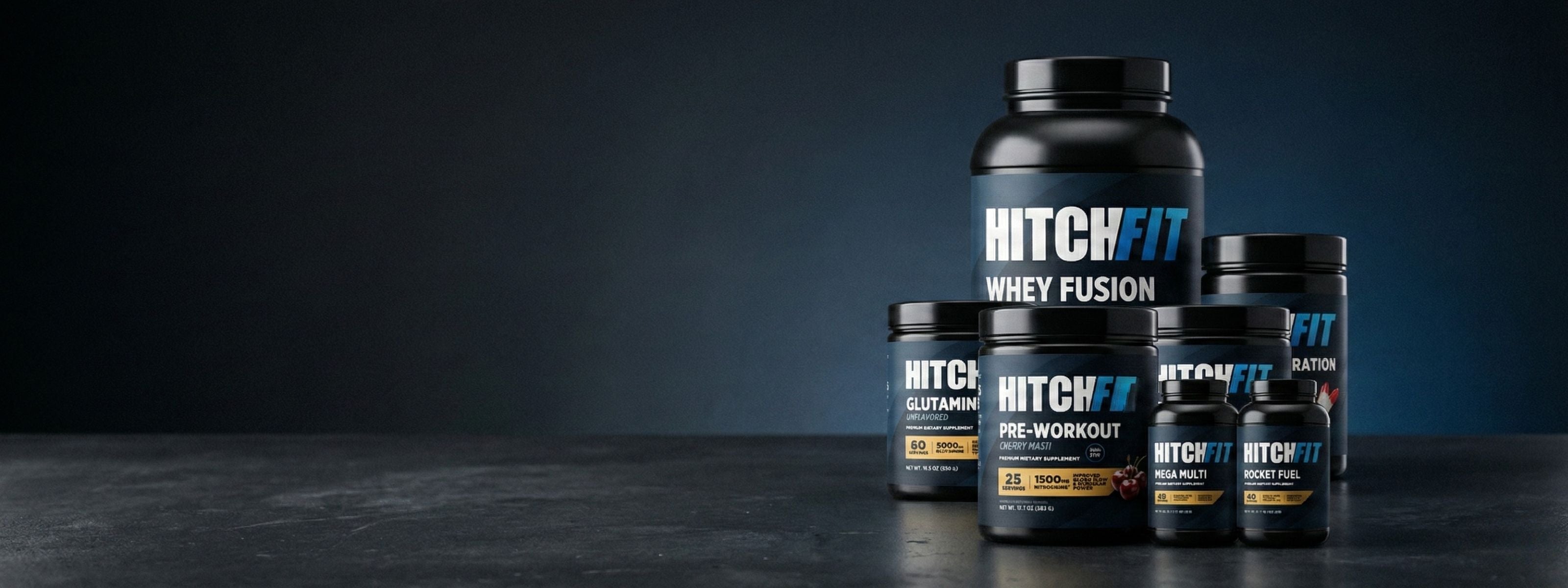 Hitch Fit Supplements weight loss bundle including fat burning supplements protein pre workout and metabolism support stack for fitness and body transformation